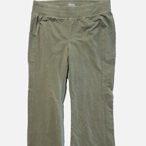 D & Co. Active Women’s Knit Lounge Pants Olive Green Elastic Waist Pull-On LP